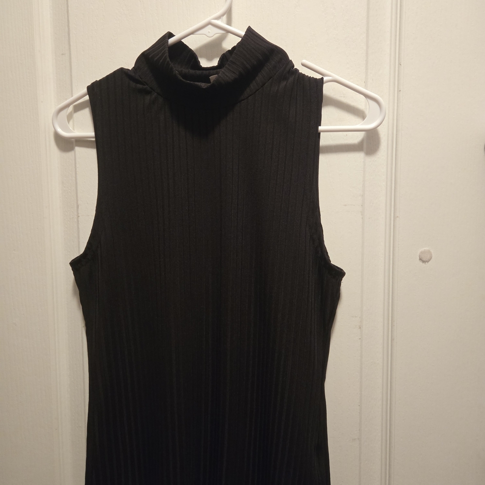 Sleeveless Black Turtleneck Dress